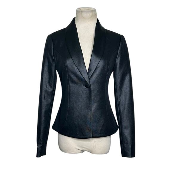 Forever 21 black one button fitted cocktail blazer size Small - Picture 1 of 10